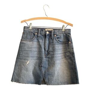 Madewell Distressed Denim Mini Skirt